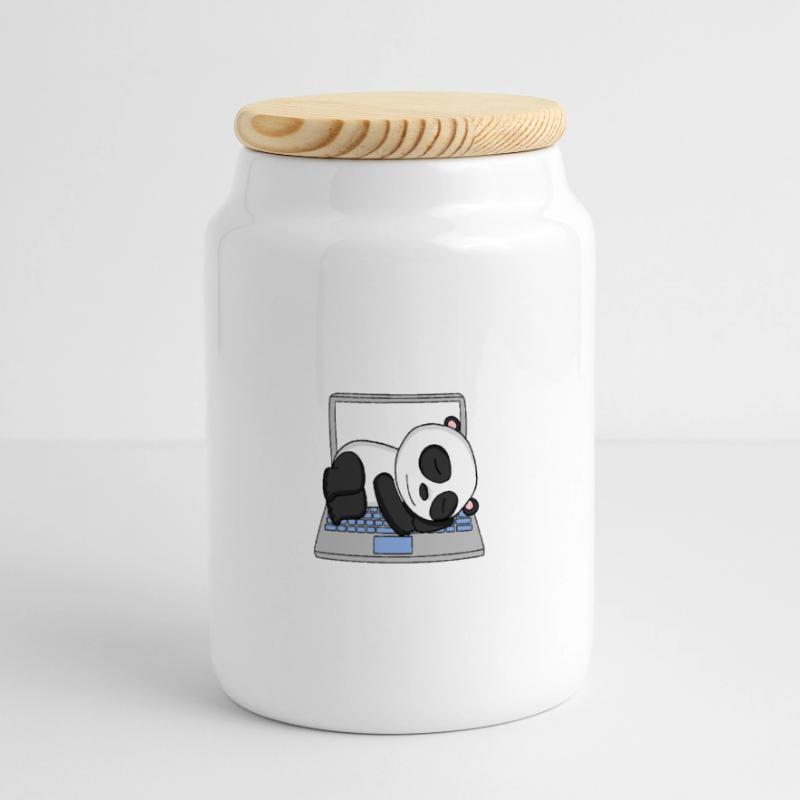 Computer Nerd Programmierer Herren Geschenk Panorama Keksdose mit Holzdeckel