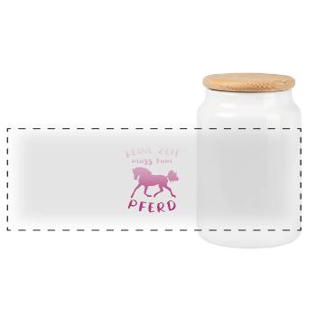 Keine Zeit Muss Zum Pferd Spruch Reiterin Geschenk - Panorama Keksdose mit Holzdeckel - Weiß - Vorne