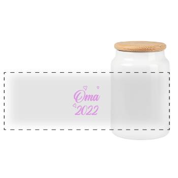 Oma 2022 - Panorama Keksdose mit Holzdeckel - Weiß - Vorne
