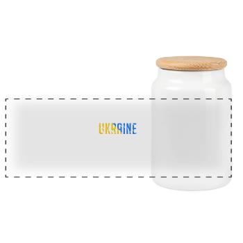 Ukraine - Panorama Keksdose mit Holzdeckel - Weiß - Vorne