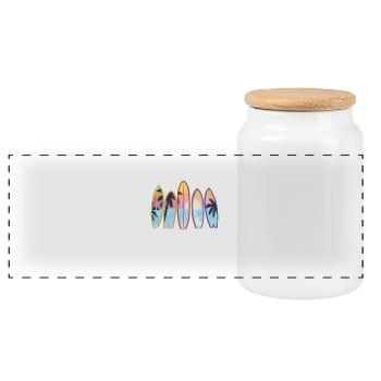 Planches de surf Plage Graphique Surfboard - Boîte à biscuits avec couvercle en bois - blanc - Devant