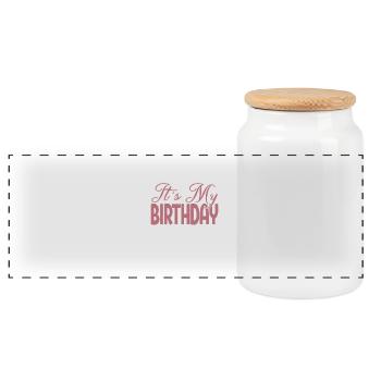 It's My Birthday Cool Birthday Party Geschenk & Outfit - Panorama Keksdose mit Holzdeckel - Weiß - Vorne