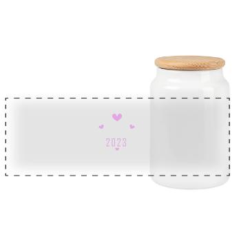 Bébé à bord grossesse enceinte 2023 - Boîte à biscuits avec couvercle en bois - blanc - Devant