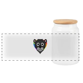 Schwarzer Panther Lgbt Regenbogen Farben - Panorama Keksdose mit Holzdeckel - Weiß - Vorne