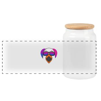 Bisexuell Möwe Geschenk - Panorama Keksdose mit Holzdeckel - Weiß - Vorne