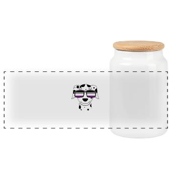 Asexuel Lgbt Dalmatien Asexualité - Boîte à biscuits avec couvercle en bois - blanc - Devant