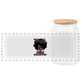 Une reine est née en 1990 - anniversaire de 32 ans - Boîte à biscuits avec couvercle en bois - blanc - Devant