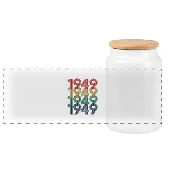 1949 75th Birthday Men Women 75 Years Old Vintage - Panoramic Cookie Jar with Wooden Lid - white - Front