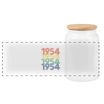 1954 70. Geburtstag Männer Frauen 70 Jahre alt Jahrgang - Panorama Keksdose mit Holzdeckel - Weiß - Vorne