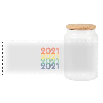 Cool Retro 2021, 2 Jahre alt, 2. Geburtstag Kinder - Panorama Keksdose mit Holzdeckel - Weiß - Vorne