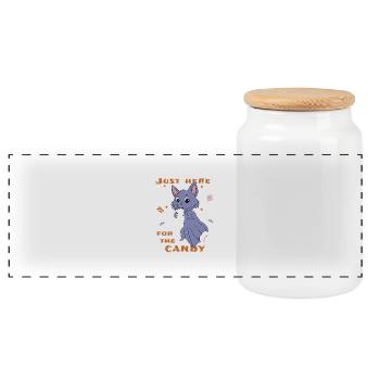 Bat Halloween Funny - Panoramic Cookie Jar with Wooden Lid - white - Front