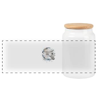 Pferdemädchen Pferde Geschenk Mädchen - Panorama Keksdose mit Holzdeckel - Weiß - Vorne