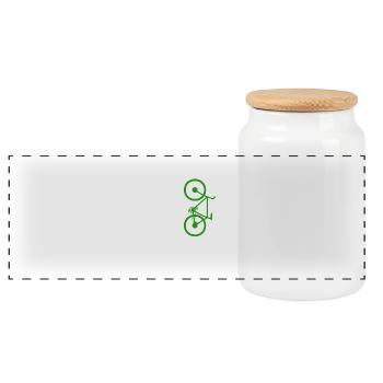 Pas de CO2 Bike Changement climatique VTT VTT E-Bike - Boîte à biscuits avec couvercle en bois - blanc - Devant
