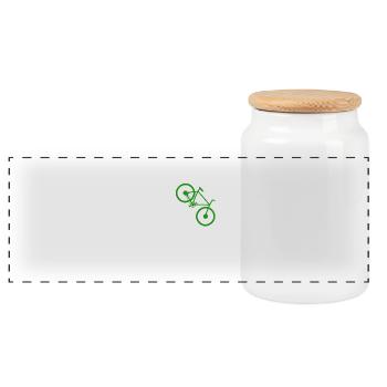 Pas de CO2 Bike Changement climatique VTT VTT E-Bike - Boîte à biscuits avec couvercle en bois - blanc - Devant