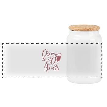 80th Birthday Women Her Birthday Girl 80 Years Old - Panoramic Cookie Jar with Wooden Lid - white - Front