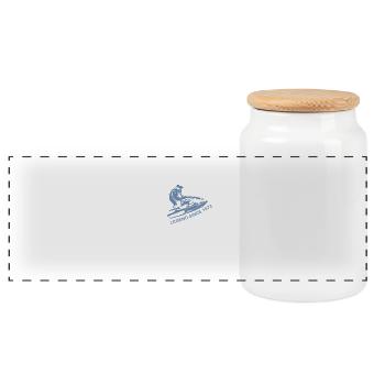 Vintage, 1973, Anniversaire, Jet Ski - Boîte à biscuits avec couvercle en bois - blanc - Devant