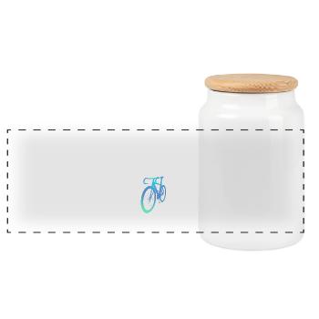 Rennrad-Motiv 3D SelbstgestaltenTürkis-Blau - Panorama Keksdose mit Holzdeckel - Weiß - Vorne