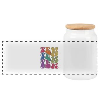 Retro 10 Years Old 10th Birthday Kids Boys Girls - Panoramic Cookie Jar with Wooden Lid - white - Front