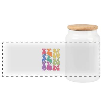 Retro 10 Years Old 10th Birthday Kids Boys Girls - Panoramic Cookie Jar with Wooden Lid - white - Front