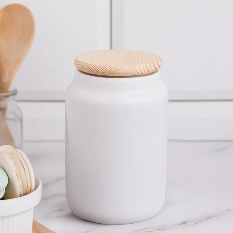 Caffè Biscottiera con coperchio in legno