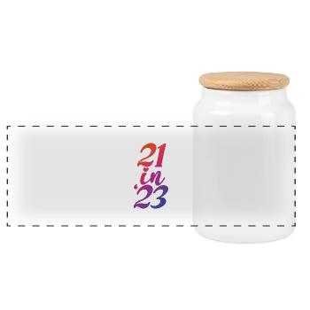 21st Birthday Gift 21 Years Old Men & Women - Panoramic Cookie Jar with Wooden Lid - white - Front