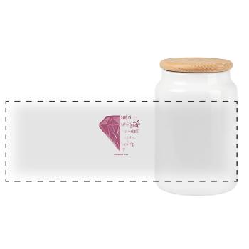 Motif religieux chrétien - Boîte à biscuits avec couvercle en bois - blanc - Devant