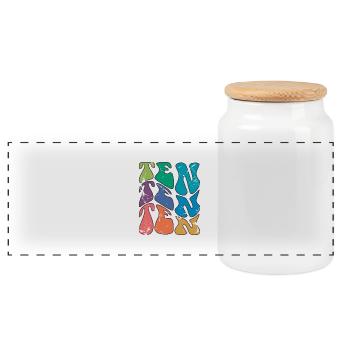 Retro 10 Years Old 10th Birthday Kids Boys Girls - Panoramic Cookie Jar with Wooden Lid - white - Front