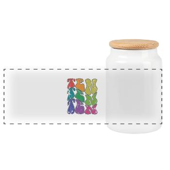 Retro 10 Years Old 10th Birthday Kids Boys Girls - Panoramic Cookie Jar with Wooden Lid - white - Front