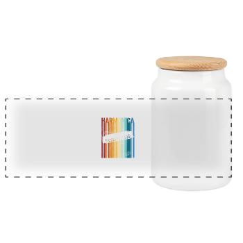Harmonica Rétro - Boîte à biscuits avec couvercle en bois - blanc - Devant