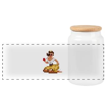 Pixel Pinup - Panoramic Cookie Jar with Wooden Lid - white - Front