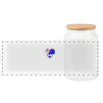 Sydney Skyline Heartbeat Australie Flag Heart - Boîte à biscuits avec couvercle en bois - blanc - Devant