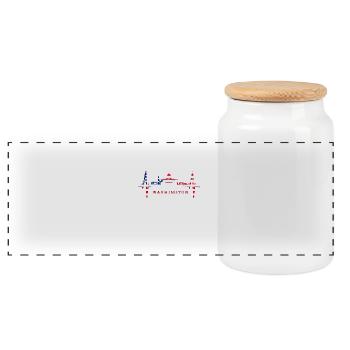 Washington D.C. Skyline Heartbeat Côte Est des États-Unis - Boîte à biscuits avec couvercle en bois - blanc - Devant