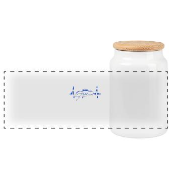 Athens Skyline Heartbeat Greece Acropolis - Panoramic Cookie Jar with Wooden Lid - white - Front