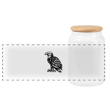 Adler in US-Flagge | Eagle American Football USA - Panorama Keksdose mit Holzdeckel - Weiß - Vorne