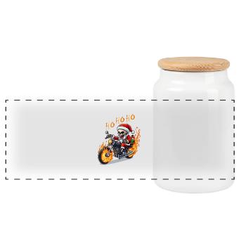 Evil Skeleton Santa - Panorama Keksdose mit Holzdeckel - Weiß - Vorne