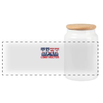 Tent constructor - Panoramic Cookie Jar with Wooden Lid - white - Front