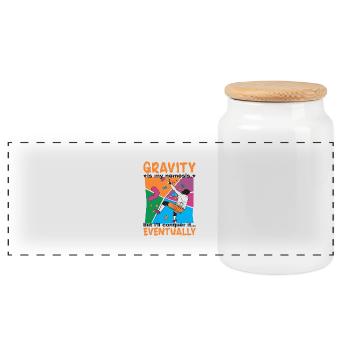 is my nemesis, but I'll conquer it... Eventually - Panoramic Cookie Jar with Wooden Lid - white - Front