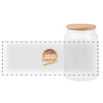 2021 Original 2021 Vintage Vintage Retro Jahrestag - Panorama Keksdose mit Holzdeckel - Weiß - Vorne