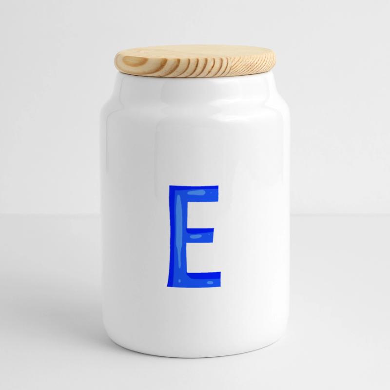 Point E - Initial point E Boîte à biscuits avec couvercle en bois