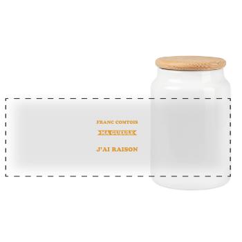 Franc comtois je ferme pas ma gueule franche comté - Boîte à biscuits avec couvercle en bois - blanc - Devant