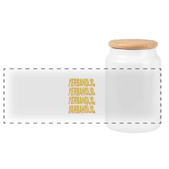 Yerbaholic Yerba Mate Argentinischer Pride-Tee-Liebhaber - Panorama Keksdose mit Holzdeckel - Weiß - Vorne