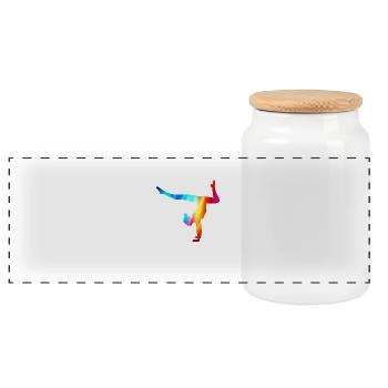 Gymnaste Gymnastique Club de gymnastique Gymnastique aérobique - Boîte à biscuits avec couvercle en bois - blanc - Devant