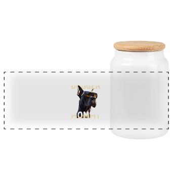 Great Dane Mom Mom Mother's Day Great Dane Mommy - Panoramic Cookie Jar with Wooden Lid - white - Front