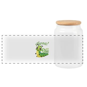 Lustige Raupe 5 Geburtstag Kinder T-Shirt 5 Jahre - Panorama Keksdose mit Holzdeckel - Weiß - Vorne