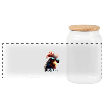Poulets Whisperer Coq Poulet Daddy Farmer Poulet - Boîte à biscuits avec couvercle en bois - blanc - Devant