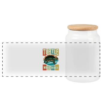 Turtle Whisperer, Animal Lover, Turtle - Panoramic Cookie Jar with Wooden Lid - white - Front