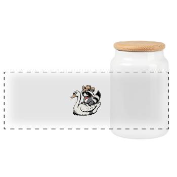 COW-BOY MIGNON - Boîte à biscuits avec couvercle en bois - blanc - Devant