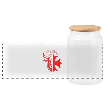 OCCITÀNIA TAURUS - Panoramic Cookie Jar with Wooden Lid - white - Front