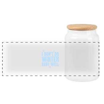 Funny I Don't Winter Very Well, Winter Season - Panoramic Cookie Jar with Wooden Lid - white - Front