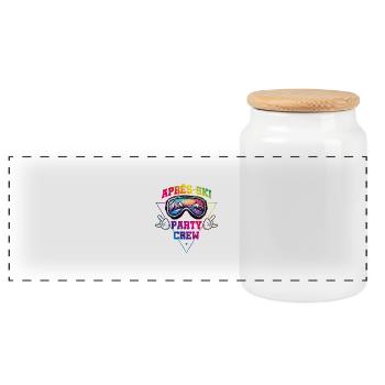 Après Ski Party Team Ski Goggles Mountains - Panoramic Cookie Jar with Wooden Lid - white - Front